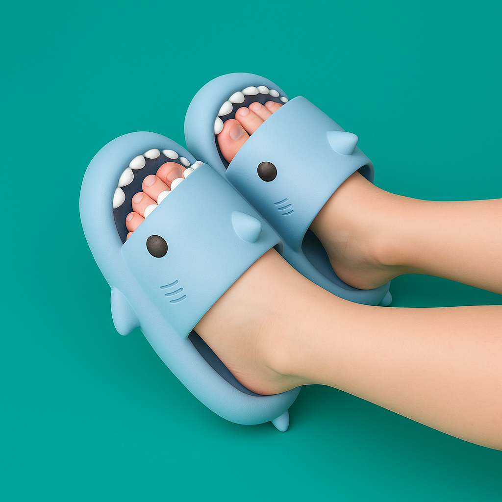 Kinderslippers met Haaienontwerp