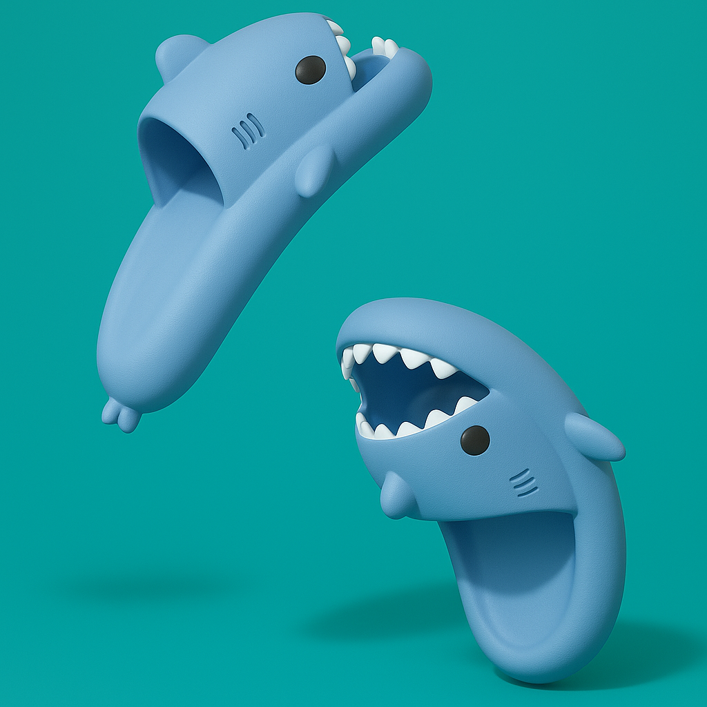 Kinderslippers met Haaienontwerp