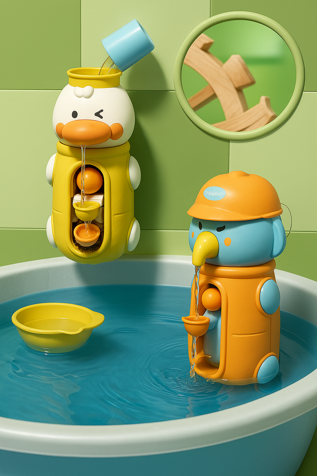 Badfiguur met Waterwiel